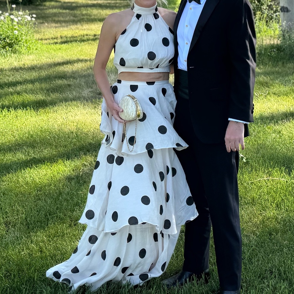 Polka Dot Halter Maxi Skirt set